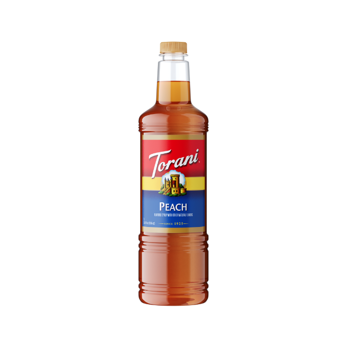 Torani Peach Syrup PET – 1 L Case | Houston's Inc.